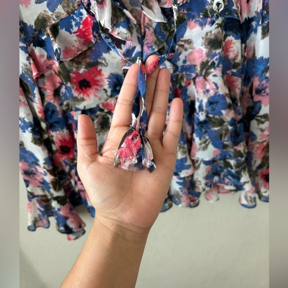MISA Los Angeles Damaris Top Floral Ruffle Blouse Size XSmall - Picture 12 of 12